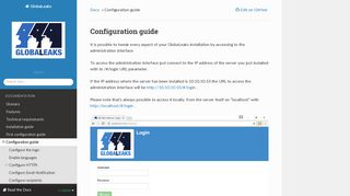 
                            12. Configuration guide — GlobaLeaks 3 documentation