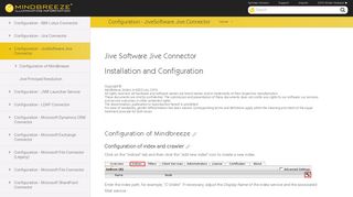 
                            9. Configuration - JiveSoftware Jive Connector - Mindbreeze Help Center