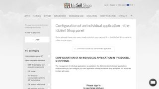 
                            8. Configuration of an individual application in the IdoSell Shop panel