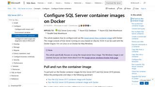 
                            9. Configuration options for SQL Server on Docker - SQL Server ...