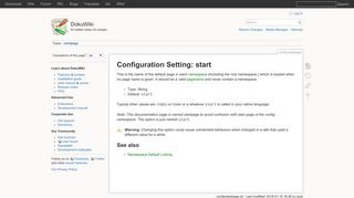 
                            4. Configuration Setting: start - DokuWiki