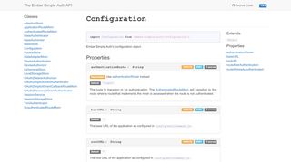 
                            6. Configuration - The Ember Simple Auth API