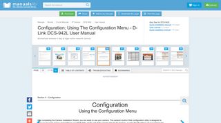 
                            10. Configuration; Using The Configuration Menu - D-link DCS-942L User ...