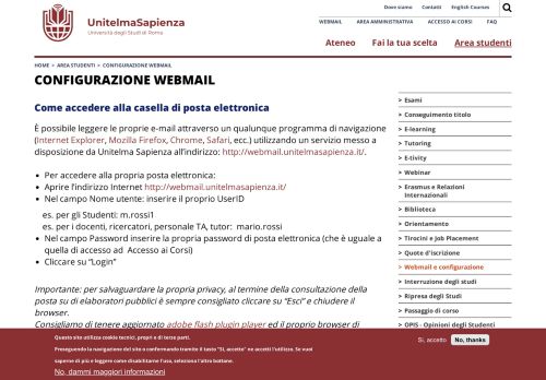 
                            10. Configurazione webmail | Università degli Studi ... - Unitelma Sapienza