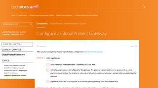 
                            4. Configure a GlobalProtect Gateway - Palo Alto Networks