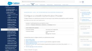 
                            6. Configure a LinkedIn Authentication Provider - Salesforce Help