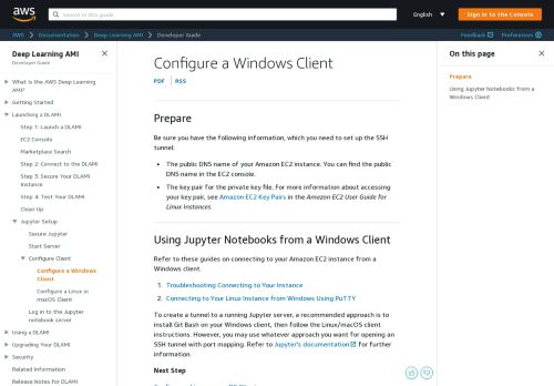 
                            4. Configure a Windows Client - Deep Learning AMI - AWS Documentation
