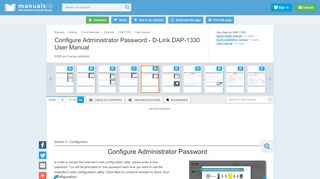
                            8. Configure Administrator Password - D-link DAP-1330 User Manual ...