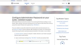 
                            9. Configure Administrator Password on your ZyXEL C3000Z ...