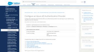 
                            8. Configure an Azure AD Authentication Provider - Salesforce Help