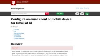 
                            11. Configure an email client or mobile device for Gmail at IU