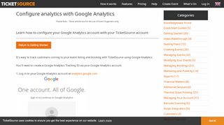 
                            12. Configure analytics with Google Analytics - TicketSource