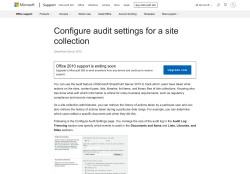 
                            2. Configure audit settings for a site collection - SharePoint - Office Support