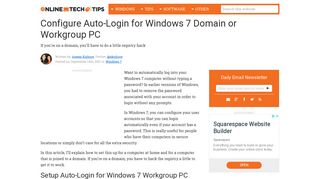 
                            7. Configure Auto-Login for Windows 7 Domain or Workgroup PC