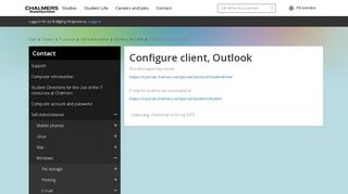 
                            10. Configure client, Outlook | Chalmers studentportal
