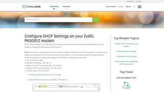 
                            9. Configure DHCP Settings on your ZyXEL PK5001Z | CenturyLink ...