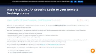 
                            4. Configure Duo Security Login MFA for Remote Desktop Server Access