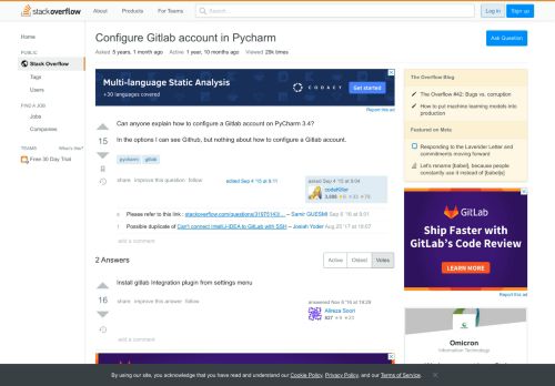 
                            4. Configure Gitlab account in Pycharm - Stack Overflow