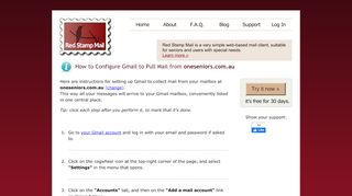 
                            2. Configure Gmail to Pull Mail from oneseniors.com.au | Red Stamp Mail