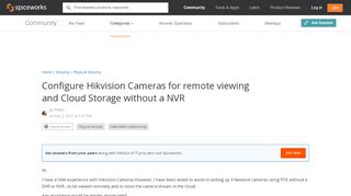 
                            12. Configure Hikvision Cameras for remote viewing and Cloud Storage ...