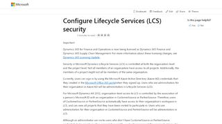 
                            6. Configure Lifecycle Services (LCS) security - Finance & ...