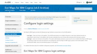 
                            11. Configure login settings—Esri Maps for IBM Cognos (v6.0 Archive ...