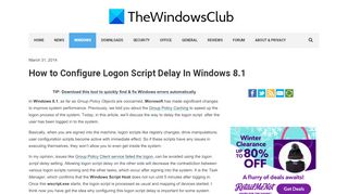 
                            8. Configure Logon Script Delay in Windows 8.1 - The Windows Club