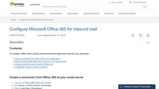 
                            13. Configure Microsoft Office 365 for inbound mail - Symantec Support