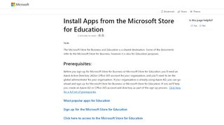 
                            1. Configure Microsoft Store for Education | Microsoft Docs