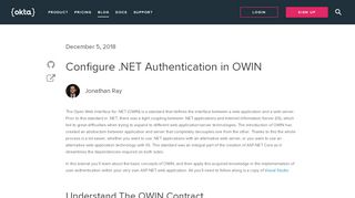 
                            10. Configure .NET Authentication in OWIN | Okta Developer