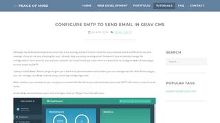 
                            9. Configure SMTP to send email in Grav CMS