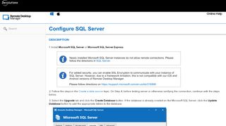 
                            8. Configure SQL Server - Remote Desktop Manager