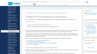 
                            6. Configure SSO from Salesforce to ServiceNow - Salesforce Help