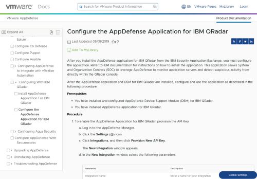 
                            8. Configure the AppDefense Application for IBM QRadar - VMware Docs