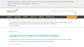 
                            5. Configure the FTP folder view in Internet Explorer - SolarWinds ...