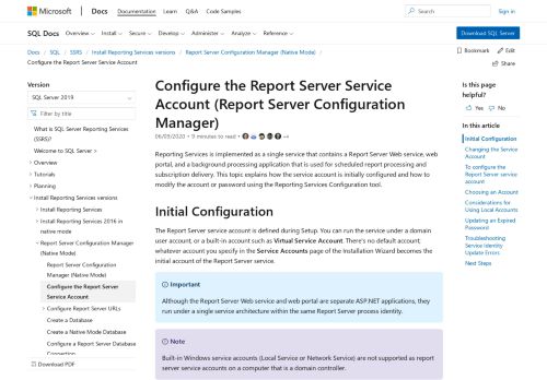 
                            2. Configure the Report Server Service Account (SSRS ...