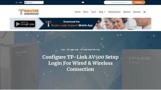 
                            6. Configure TP-Link AV500 Setup Login For Wired & Wireless Connection