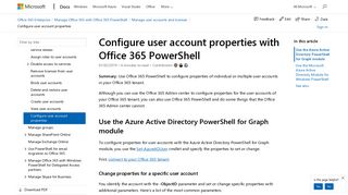 
                            4. Configure user account properties with Office 365 PowerShell ...