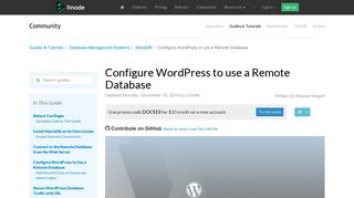 
                            4. Configure WordPress to use a Remote Database - Linode