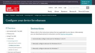 
                            1. Configure your computer or device for eduroam - UWE Bristol: IT ...