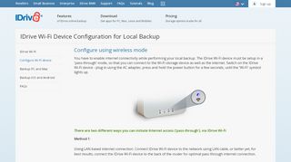 
                            7. Configure your IDrive® Wi-fi device for Local Backup