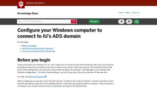 
                            12. Configure your Windows computer to connect to IU's ADS domain