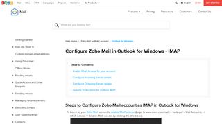 
                            12. Configure Zoho Mail in Outlook for Windows - IMAP