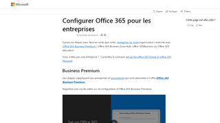 
                            6. Configurer Office 365 pour les entreprises | Microsoft Docs