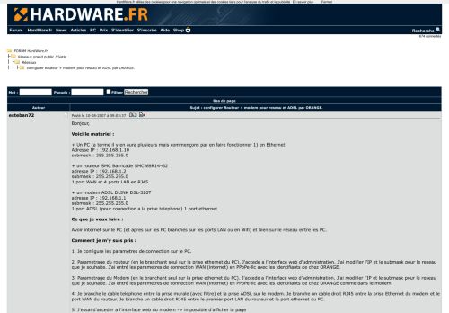 
                            13. configurer Routeur + modem pour reseau et ADSL par ORANGE ...