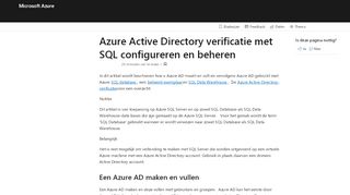 
                            1. Configureren van verificatie in Azure Active Directory - SQL | Microsoft ...
