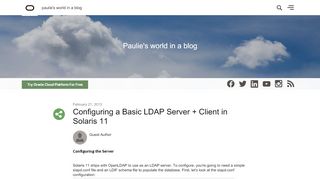 
                            13. Configuring a Basic LDAP Server + Client in Solaris 11 - Oracle Blogs