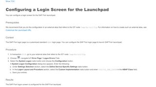 
                            11. Configuring a Login Screen for the Launchpad - SAP Help Portal