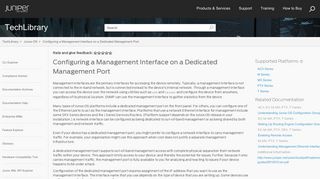
                            12. Configuring a Management Interface on a ... - Juniper Networks