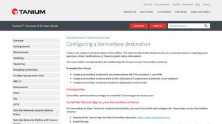 
                            12. Configuring a ServiceNow destination - Tanium Documentation